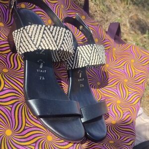 Italian Shoemakers Open Toed Heels 7.5